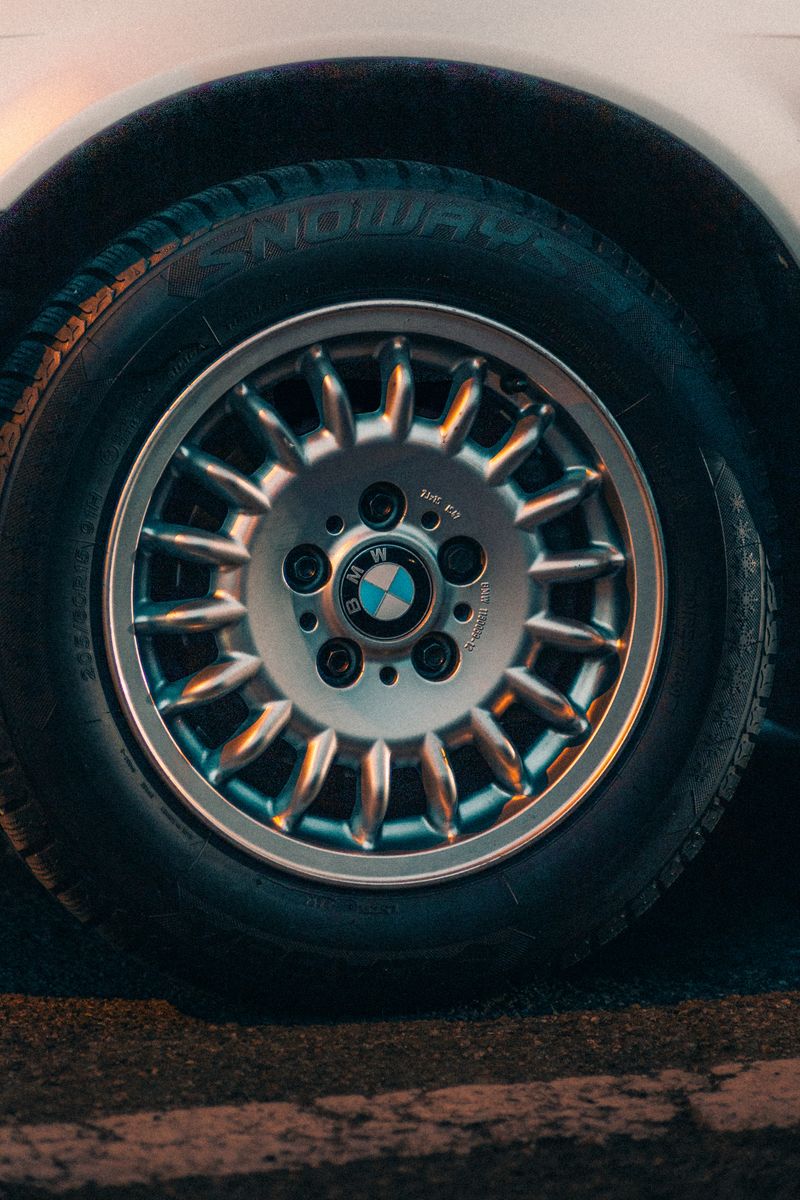 New tires stacked in the shop